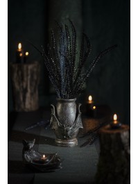 POLYRESIN SNAKE TEXTURED VASE WITH BATS DIA 19CM X 26CM