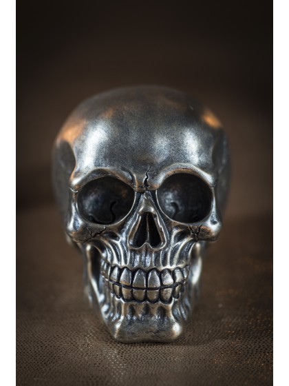 SCHÄDEL KUNSTHARZ BRONZE 11CM X 15CM X 12CM