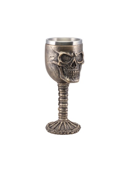 KELCH KUNSTHARZ TOTENKOPF BRONZE 7.5CM X 7.5CM X 18.5CM - 200ML