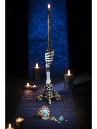 POLYRESIN SKELETON HAND CANDLE HOLDER 10CM X 10CM X 30CM