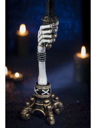 POLYRESIN SKELETON HAND CANDLE HOLDER 10CM X 10CM X 30CM