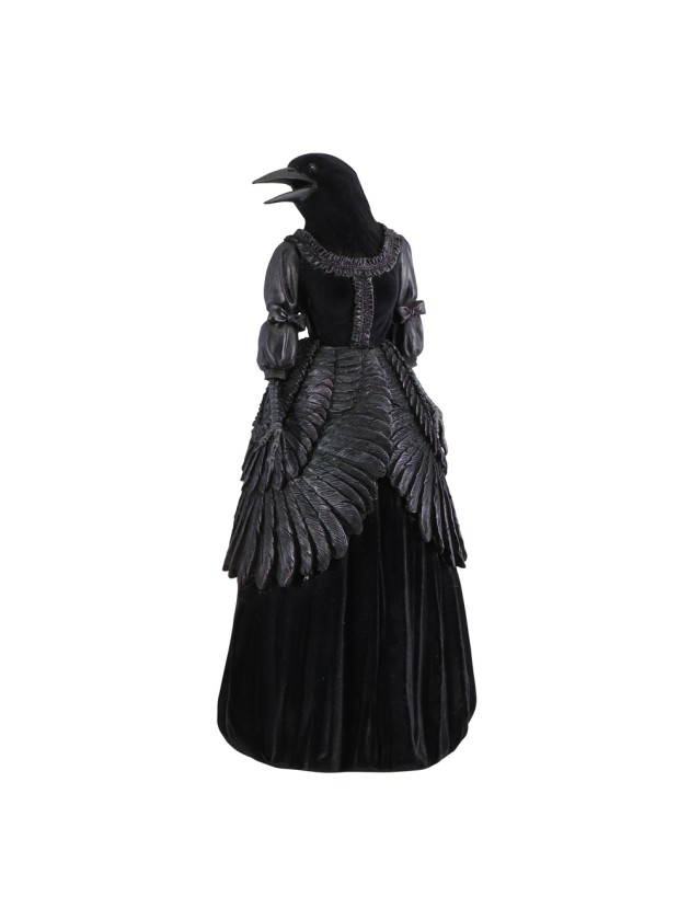 POLYRESIN BLACK VELVET LADY RAVEN 18CM X 16CM X 40.5CM