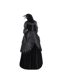 STATUE POLYRESIN LADY RABE SAMT SCHWARZ 18CM X 16CM X 40.5CM