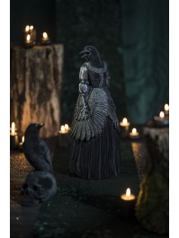 STATUE POLYRESIN LADY RABE SAMT SCHWARZ 18CM X 16CM X 40.5CM