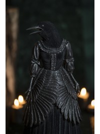 STATUE POLYRESIN LADY RABE SAMT SCHWARZ 18CM X 16CM X 40.5CM