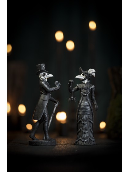 STATUETTE LADY AND MISTER CORBEAU SQUELETTE - 2 ASS 7CM X 6CM X 21CM