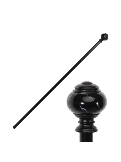 METAL WALKING CANE BALL MARBLE FINISH EFFECT 6CM X 95CM