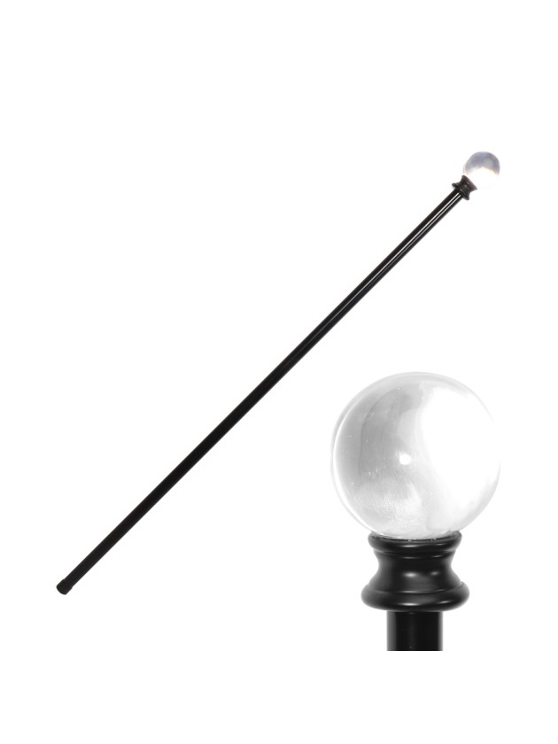 METAL WALKING CANE CRYSTAL BALL 6CM X 94.5CM