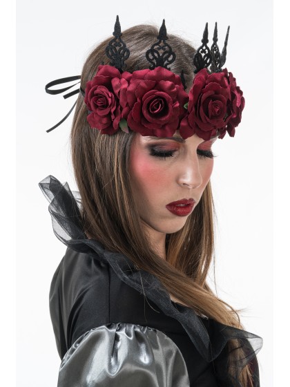 RED ROSES CROWN HEADBAND 30CM X 14CM