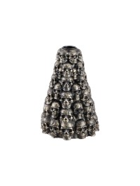 BRONZE SKULLS CANDLE HOLDER DIA 11.7CM X 17CM