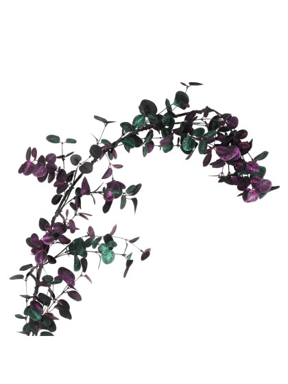 GUIRLANDE EUCALYPTUS VERT ET VIOLET 150CM X 15CM