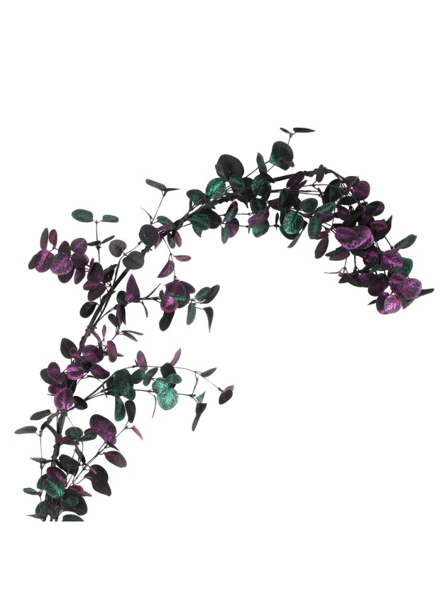GUIRLANDE EUCALYPTUS VERT ET VIOLET 150CM X 15CM