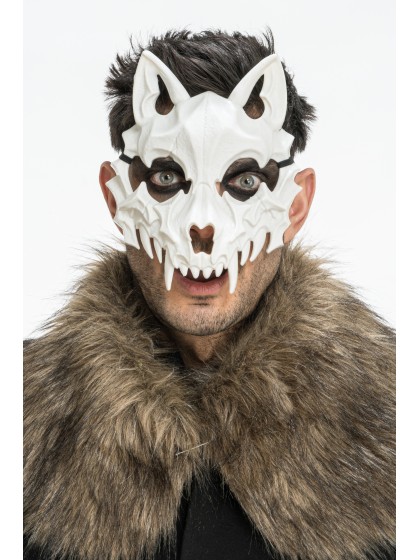 MASKE WOLF SKELETT WEISS 18CM X 9CM X 19CM