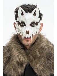 WHITE SKELETON WOLF MASK 18CM X 9CM X 19CM