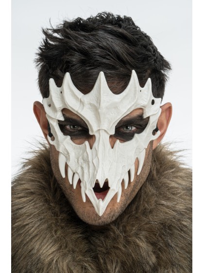 MASQUE DRAGON SQUELETTE BLANC 15CM X 9CM X 17CM