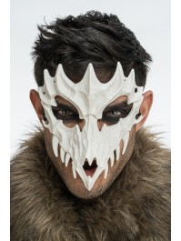 WHITE SKELETON DRAGON MASK 15CM X 9CM X 17CM