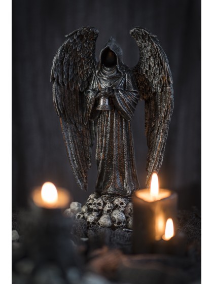 RESIN BLACK ANGEL REAPER 19CM X 10CM X 31CM