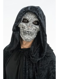 SILVER DIAMONDS SKULL MASK 16CM X 6.5CM X 24.5CM