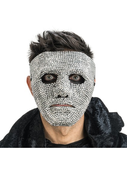 MASKE NO ID MIT STRASS SILBER 17.5CM X 10CM X 17CM