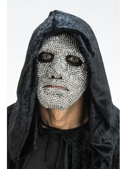 MASKE NO ID MIT STRASS SILBER 17.5CM X 10CM X 17CM