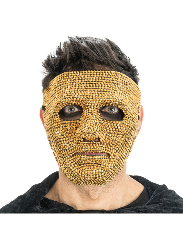 MASKE NO ID MIT STRASS GOLD 17.5CM X 10CM X 17CM