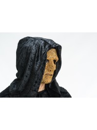 MASQUE NO ID AVEC STRASS DORE 17.5CM X 10CM X 17CM