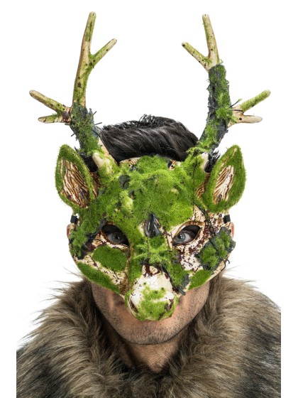 DEMI MASQUE CERF EFFET MOUSSE 25.5CM X 8.5CM X 34CM