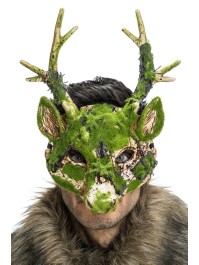 DEER HALF MASK WITH MOSS EFFECT 25.5CM X 8.5CM X 34CM