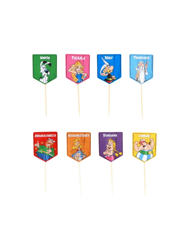 SET 8 PICS CUPCAKES ASTERIX® 3CM X 8CM