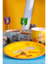 SET 8 PICS CUPCAKES ASTERIX® 3CM X 8CM
