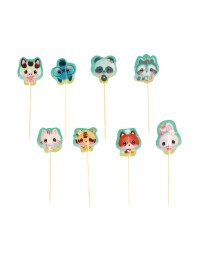 SET 8 CUPCAKE STICKS BANGOBERRY © 3CM X 8CM HT