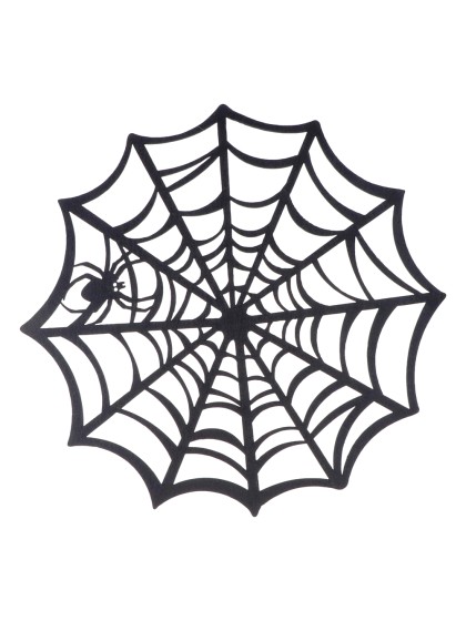 BLACK SPIDER WEB PLACEMAT IN FELT DIA 38CM