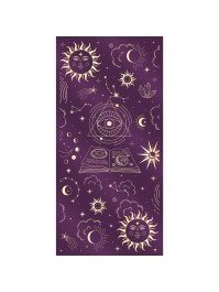 TISCHLÄUFER MYSTIQUE SAMT VIOLETT IMPRESSION GOLD 28CM X 3M