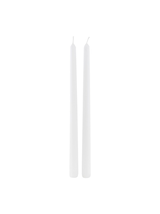 PACK 10 WHITE TAPER CANDLES 8H DIA 2CM X 30CM