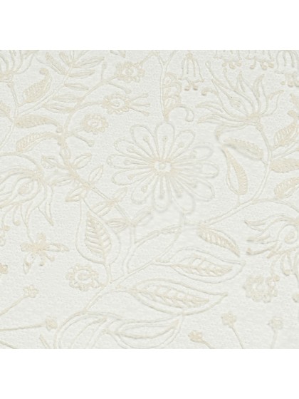 CHEMIN DE TABLE FLORALIES BRODE NATUREL 28CM X 3M