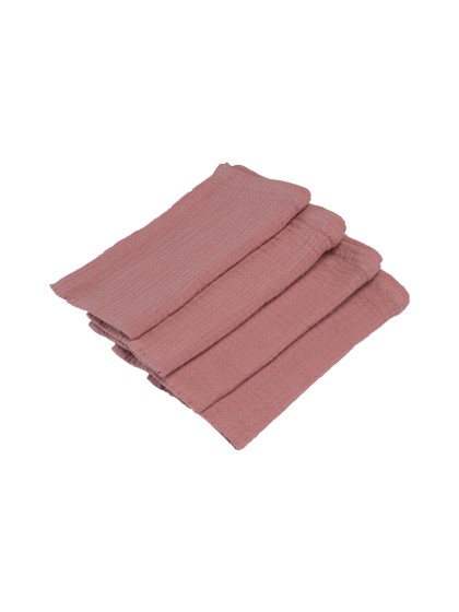 4 SERVIETTEN BAUMWOLLKREPP ROSA PUDER 40CM X 40CM