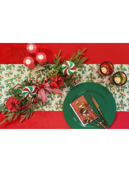 DELUXE VELVET RED TABLECLOTH 210GSM 145CM X 240CM