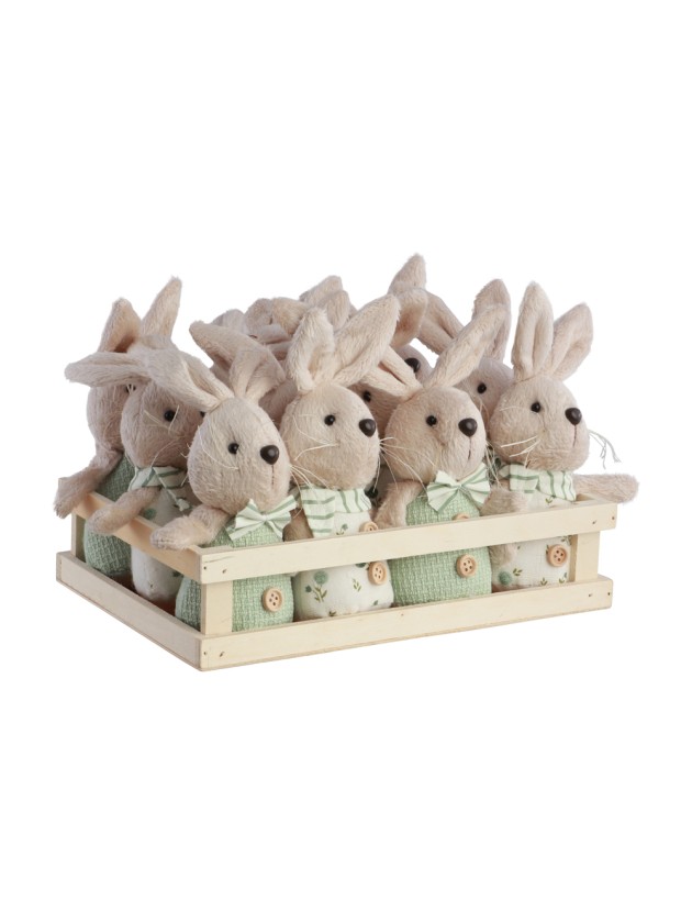 HASE DEKO AUFHÄNGEN GRÜN SALBEI CHARLIE 2 SORT. 7CM X 5.5CM X 17CM