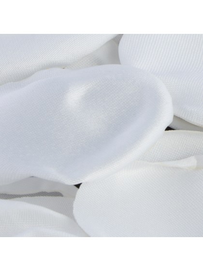 BEUTEL 50 ROSA BLÜTEN SATIN WEISS CA. 3CM X 4CM