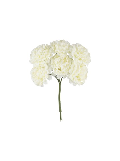 6 IVORY MINI HYDRANGEA 10CM X 4CM X 14CM