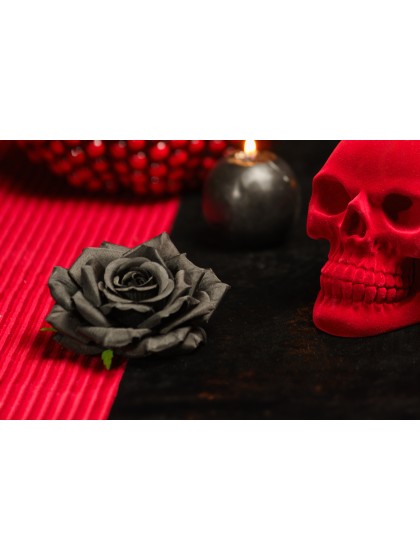 4 BLACK ROSE HEADS DIA 9.5CM X 5.5CM