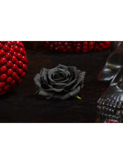 4 BLACK ROSE HEADS DIA 9.5CM X 5.5CM