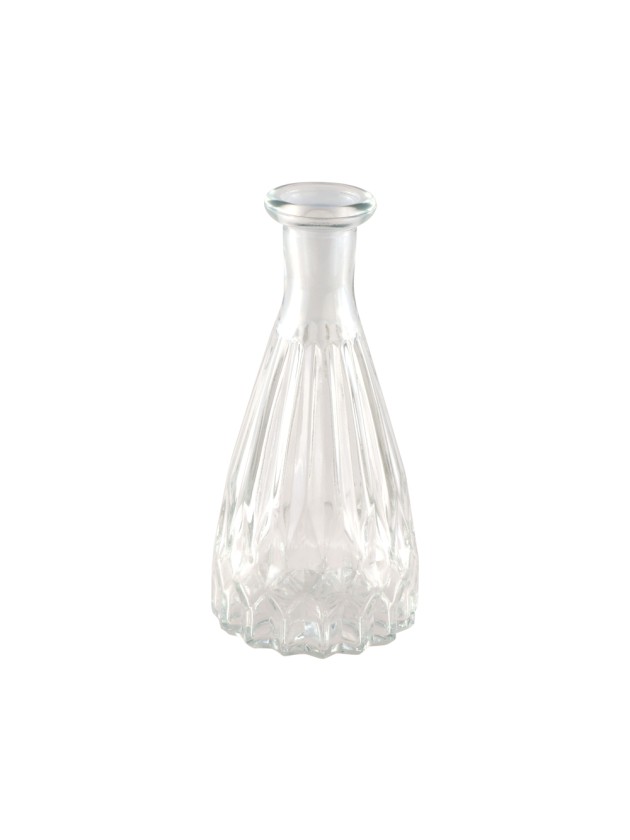 CLEAR GLASS ALEXANDRINE VASE DIA 6.8CM X 14.5CM