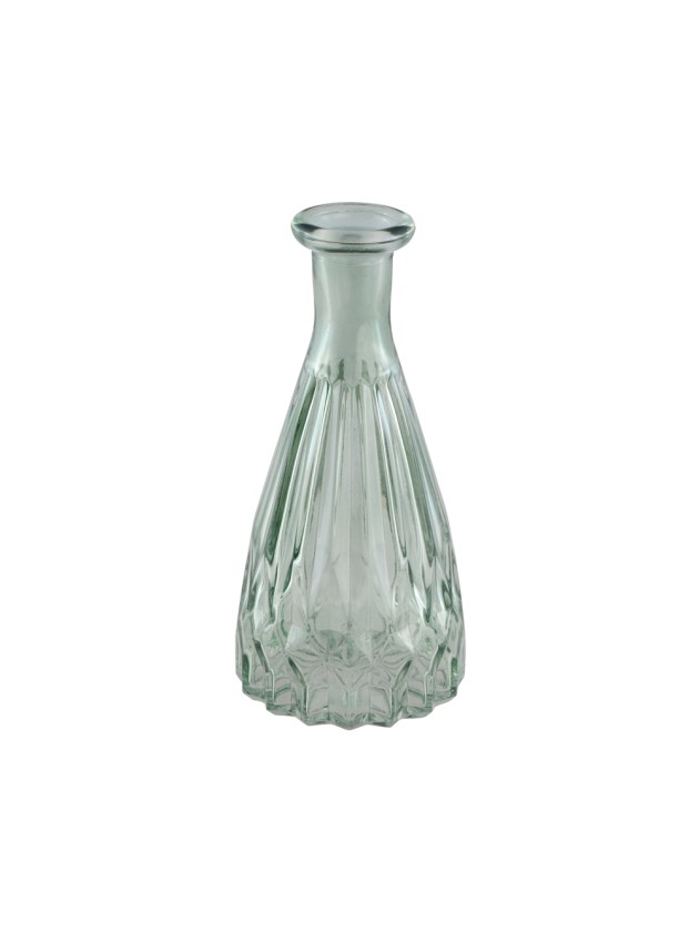 SAGE GREEN GLASS ALEXANDRINE VASE DIA 6.8CM X 14.5CM