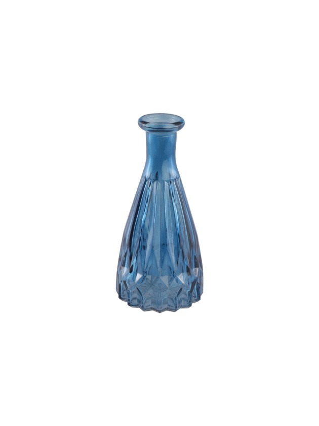 MINI VASE ALEXANDRINE VERRE BLEU DENIM DIA 5CM X 10.7CM