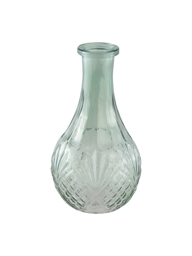 VASE CATHERINE VERRE VERT SAUGE DIA 10CM X 18CM