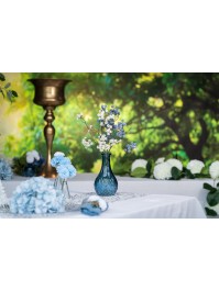 VASE CATHERINE GLAS BLAU DENIM DIA 10CM X 18CM