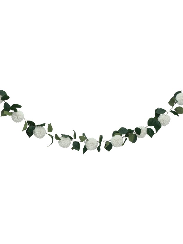 WHITE DAHLIA GARLAND 220CM