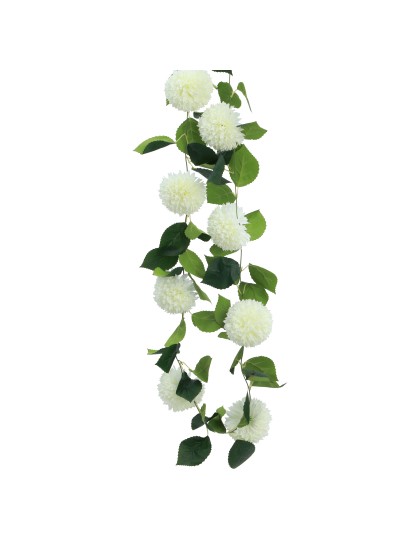 GIRLANDE 9 DAHLIEN WEISS 220CM