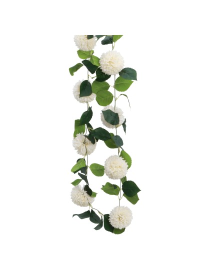 GIRLANDE 9 DAHLIEN ELFENBEIN 220CM